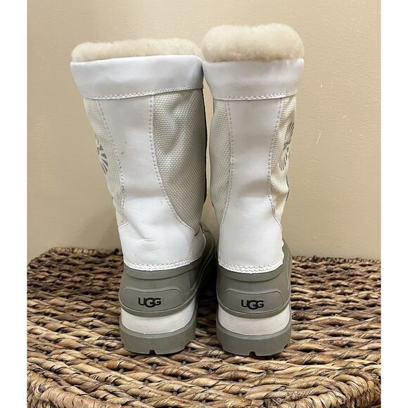 UGG Australia WHITE WATERPROOF SHEEPSKIN SNOW BOOTS Sz 4 - Picture 12 of 14